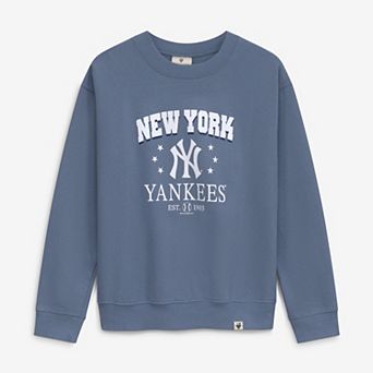 Girls Youth Soft as a Grape Navy New York Yankees Pigment Dyed Sweatshirt