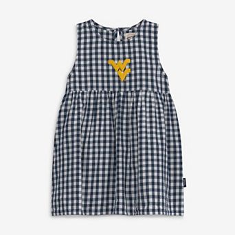 Girls Infant Garb Navy West Virginia Mountaineers Loren Gingham Dress