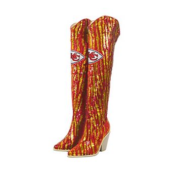 Cuce Kansas City Chiefs Over-the-Knee Two-Tone Sequin Boots
