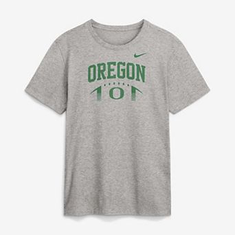 Men's Nike Heather Gray Oregon Ducks Primetime Football Icon T-Shirt