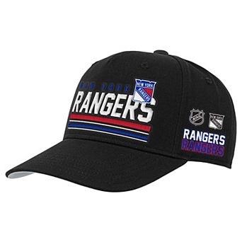Youth Mitchell & Ness Black New York Rangers Triple Play Pro Pinch Snapback Hat