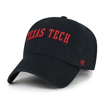Men's '47 Black Texas Tech Red Raiders Vault Clean Up Adjustable Hat