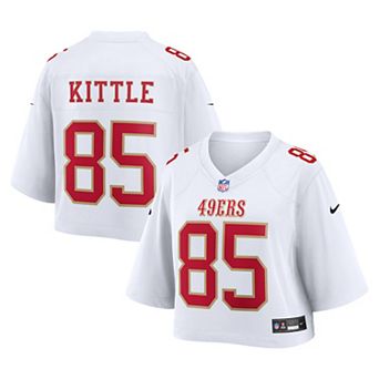Women's Nike George Kittle White San Francisco 49ers Cropped Fashion Game Jersey
