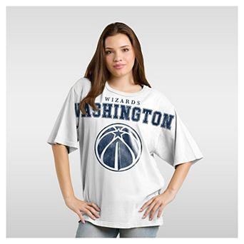 Women's Fanatics White Washington Wizards Spirit Relaxed Jersey T-Shirt