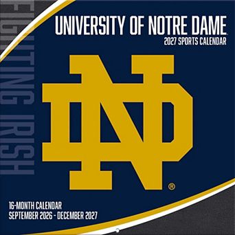 Notre Dame Fighting Irish 2027 12” x 12” Team Wall Calendar