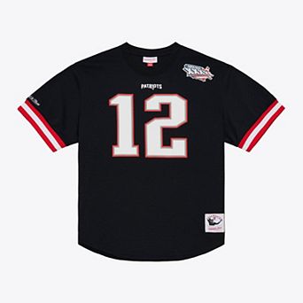 Men's Mitchell & Ness Tom Brady Black New England Patriots Retired Player Name & Number Mesh Top