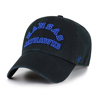 Men's '47 Black Kansas Jayhawks Vault Clean Up Adjustable Hat