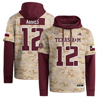 Men's adidas Maroon Texas A&M Aggies Honor & Support Strategy Jersey Hoodie