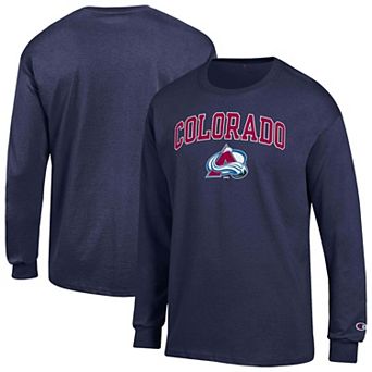 Men's Champion Navy Colorado Avalanche Jersey Long-Sleeve T-Shirt