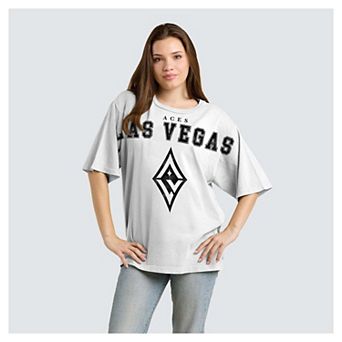 Women's Fanatics White Las Vegas Aces Spirit Relaxed Jersey T-Shirt