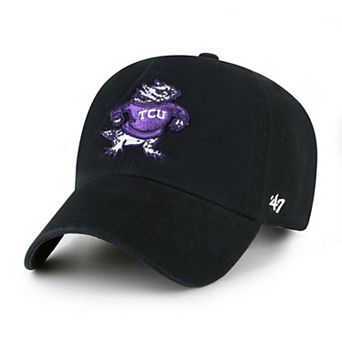 Men's '47 Black TCU Horned Frogs Vault Clean Up Adjustable Hat