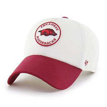 Unisex '47 White/Cardinal Arkansas Razorbacks Pique Patch Clean Up Adjustable Hat