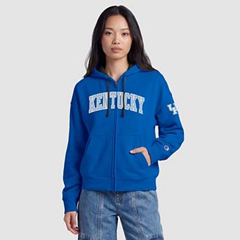 Women's Champion Royal Kentucky Wildcats Arch Full-Zip Fleece Hoodie