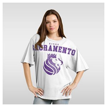 Women's Fanatics White Sacramento Kings Spirit Relaxed Jersey T-Shirt