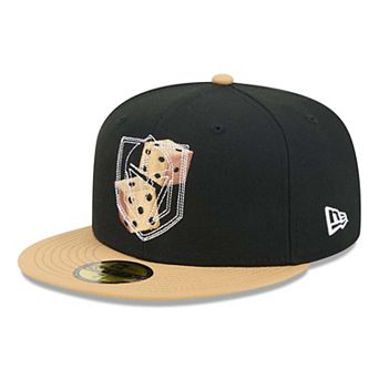 Men's New Era Black/Gold Vegas Golden Knights City Icon Stitched Overlay 59FIFTY Fitted Hat
