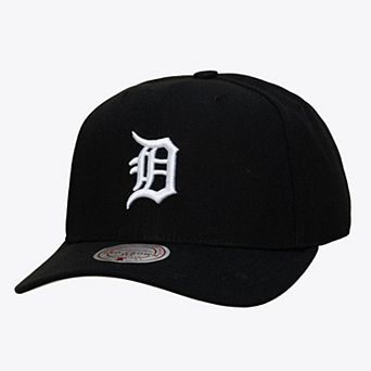 Men's Mitchell & Ness Black Detroit Tigers Black and White Pro Crown Snapback