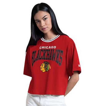 Women's Starter Red Chicago Blackhawks Ace Cropped T-Shirt