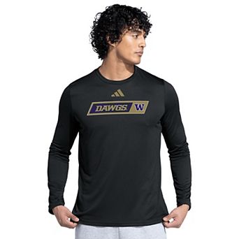 Men's adidas Black Washington Huskies Dawgs Pregame Long Sleeve T-Shirt