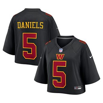 Women's Nike Jayden Daniels Black Washington Commanders Cropped Fashion Game Jersey