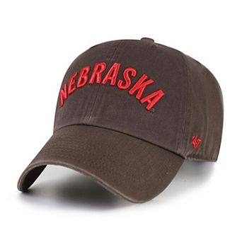 Men's '47 Brown Nebraska Huskers Vault Clean Up Adjustable Hat