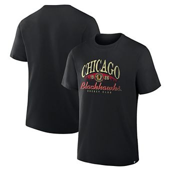Men's Fanatics Black Chicago Blackhawks Legacy Cross Check T-Shirt