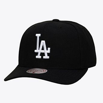 Men's Mitchell & Ness Black Los Angeles Dodgers Black and White Pro Crown Snapback