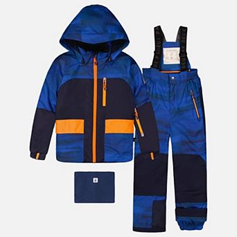 Big Kids Boy Two Piece Play Snowsuit with Hooded Jacket and Snow Pants