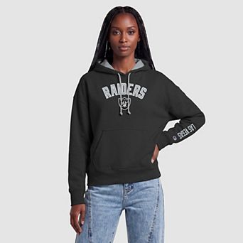 Women's Champion Black/Silver Las Vegas Raiders Contrast Liner Hoodie