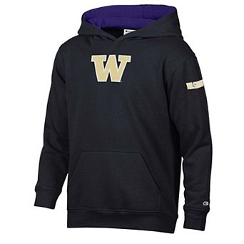 Youth Champion Black/Purple Washington Huskies Volume Fleece Hoodie