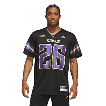 Men's adidas #26 Black Washington Huskies Unleash the Dawgs Premier Strategy Jersey