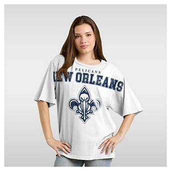 Women's Fanatics White New Orleans Pelicans Spirit Relaxed Jersey T-Shirt