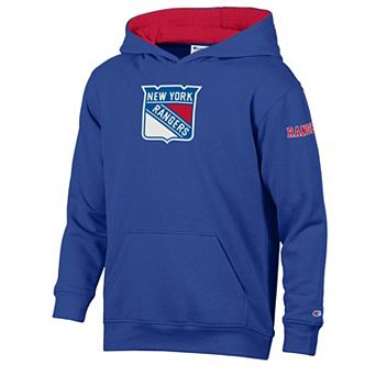 Youth Champion Royal New York Rangers Volume Fleece Hoodie