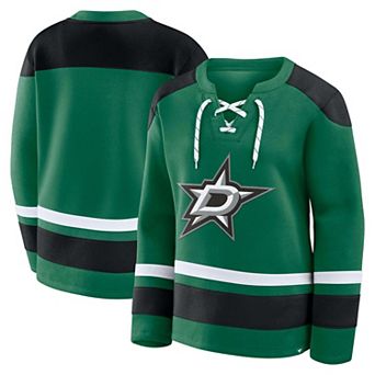 Women's Fanatics Green Dallas Stars Icing Long Sleeve Lace Up Sweatshirt