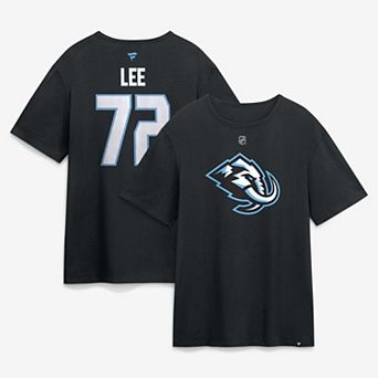 Men's Fanatics Anders Lee Black Utah Mammoth Authentic Stack Name & Number T-Shirt