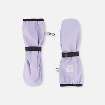 Toddlers Girl Extended Cuff Rain Mittens with Adjustable Wrist