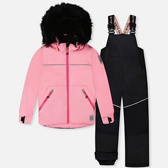 Little Kids Girl Two Piece Discover Snowsuit with Hooded Jacket and Snow Pants