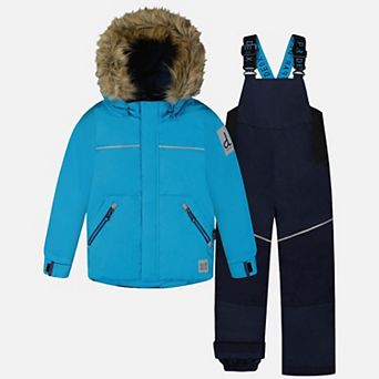 Big Kids Boy Two Piece Discover Snowsuit with Hooded Jacket and Snow Pants