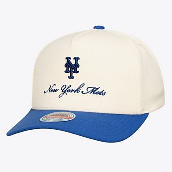 Men's Mitchell & Ness Cream/Royal New York Mets Flawless Stretch-Snapback Hat