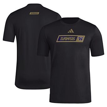 Men's adidas Black Washington Huskies Dawgs Pregame T-Shirt