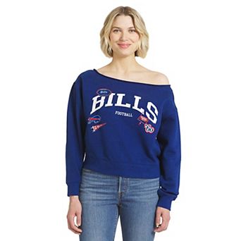 Women's WEAR by Erin Andrews Royal Buffalo Bills Off-the-Shoulder Sweatshirt