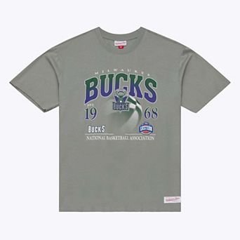 Men's Mitchell & Ness Gray Milwaukee Bucks Core Graphic T-Shirt