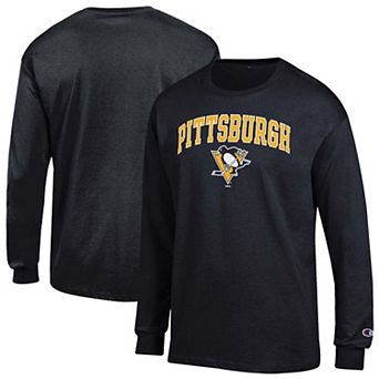 Men's Champion Black Pittsburgh Penguins Jersey Long-Sleeve T-Shirt
