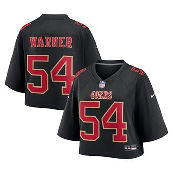 Women's Nike Fred Warner Black San Francisco 49ers Cropped Fashion Game Jersey