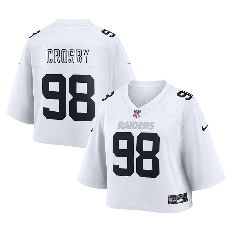 Nike Maxx Crosby White Las Vegas Raiders Cropped Fashion Game Jersey