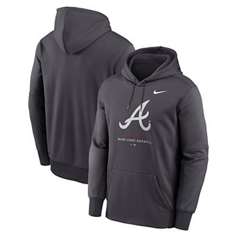 Men's Nike Anthracite Atlanta Braves Therma-FIT Hoodie