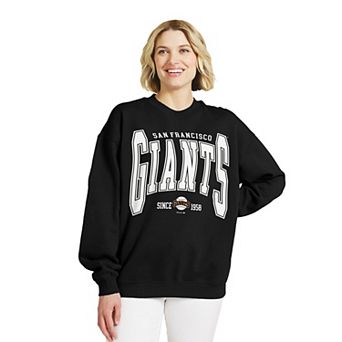 Women's WEAR by Erin Andrews Black San Francisco Giants Oversized Team Fleece Sweatshirt
