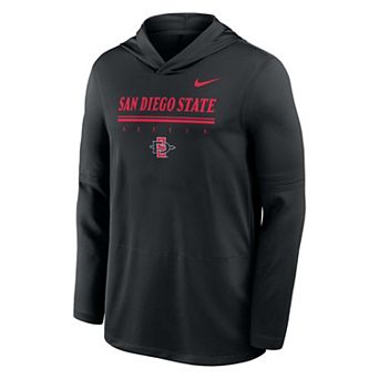 Men's Nike Black San Diego State Aztecs 2026 Sideline Lightweight Dri-FIT Hoodie