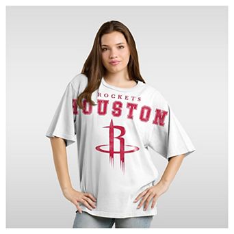 Women's Fanatics White Houston Rockets Spirit Relaxed Jersey T-Shirt