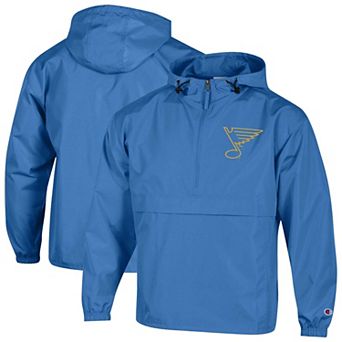 Men's Champion Blue St. Louis Blues Packable Windbreaker Half-Zip Jacket