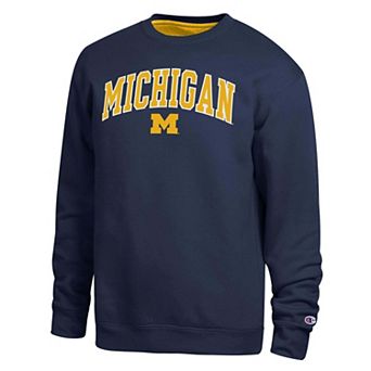Men's Champion Navy Michigan Wolverines Arch Sweatshirt